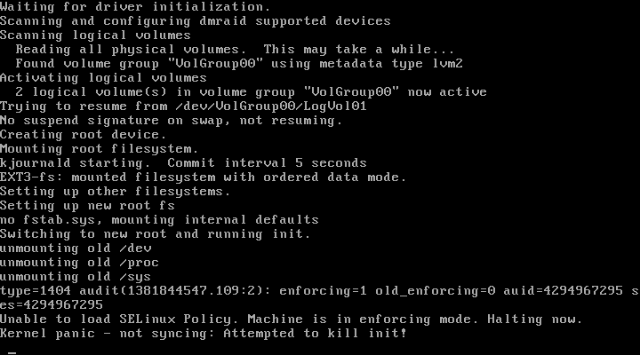 رفع خطا kernel panic – not syncing attempted to kill init